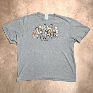 The Office Funny Cartoon Caricatures T-Shirt Gray TV Show Comedy Michael Scott